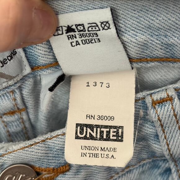Calvin Klein 1980s Vintage Union USA Jeans Sz 14 Straight High Rise Light Wash - Picture 8 of 8